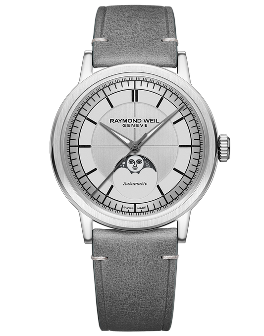 Millesime Automatic Moon Phase Silver Dial Watch, 39.5mm 2945-STC-65001
