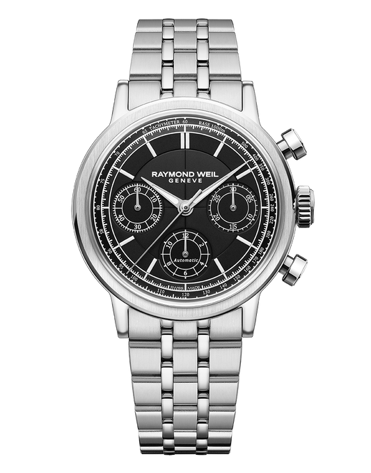 Millesime Automatic Chronograph Black Dial Bracelet Watch, 39.5 mm 7765-ST-20001