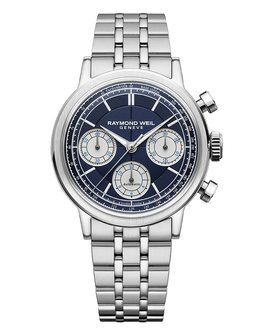 Millesime Automatic Chronograph Midnight Blue Dial Bracelet Watch, 39.5 mm 7765-ST-50651