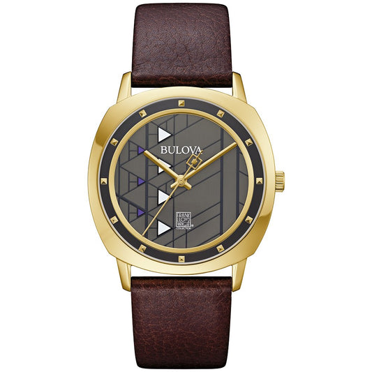 Bulova Stainless Steel Frank Lloyd Wright Mens Watch Watch 97A173