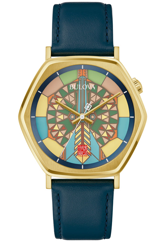 Bulova Stainless Steel Frank Lloyd Wright Mens Watch Watch 97A177