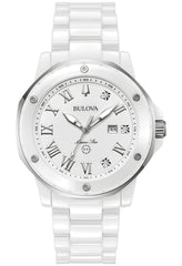 Bulova Stainless Steel & Ceramic Marc Anthony Ladies Watch Watch 98P222