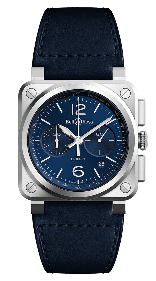 BR-03 Chrono Blue Steel 42 MM Watch BR0394-BLU-ST/SCA