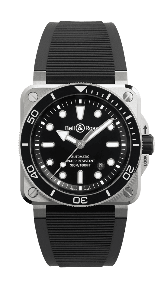 BR-03 Diver Black Steel 42 mm Watch BR03A-D-BL-ST/SRB