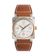 BR-03 White Steel & Gold 41 mm BR03A-WH-STPG/SCA