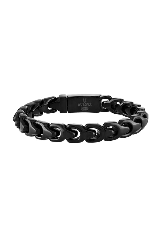 Bulova Stainless Steel Classic Jewelry Mens Bracelet BVB1082-BKSTNA75