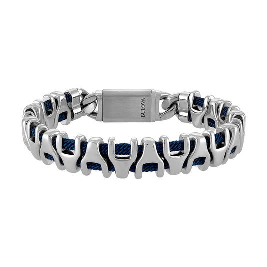 Bulova Stainless Steel Classic Jewelry Mens Bracelet BVB1193-NVSTNA