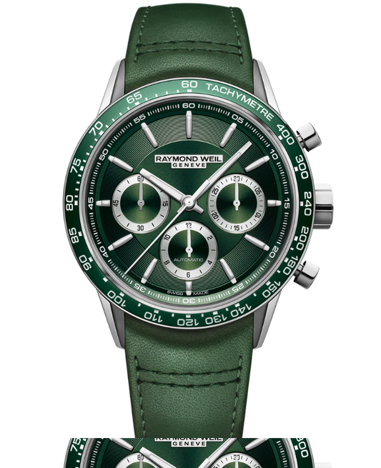 Freelancer Men's Automatic Chronograph Green Leather Watch, 43.5mm 7741-SC7-52021