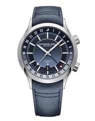 Freelancer Men's GMT Blue Dial Leather Strap Watch, 41mm 2761-STC-50001