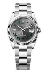 Oyster Perpetual Datejust 36 in Oystersteel and white gold features a slate dial and an Oyster bracelet 126234-Slate