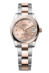 Oyster Perpetual Datejust 31 in Oystersteel and Everose gold features a rosé colour, diamond-set dial and an Oyster bracelet 278241-Rose Gold 4