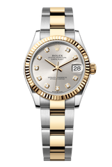Oyster Perpetual Datejust 31 in Oystersteel and yellow gold features a silver, diamond-set dial and an Oyster bracelet 278273-Silver