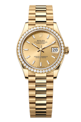 Oyster Perpetual Datejust 31 in 18 ct yellow gold features a champagne-colour dial and a President bracelet 278288RBR-Champagne 1