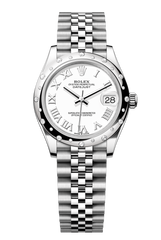 Oyster Perpetual Datejust 31 in Oystersteel and white gold features a white dial and a Jubilee bracelet 278344RBR-White 1