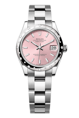 Oyster Perpetual Datejust 31 in Oystersteel and white gold features a pink dial and an Oyster bracelet 278344RBR-Pink 1