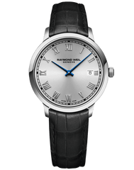 Toccata Men's Quartz Silver Dial Leather Strap Watch, 39mm 5485-STC-00658