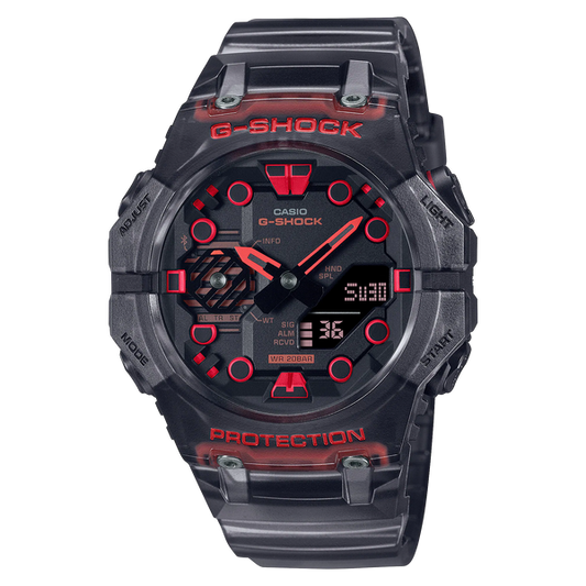 G-Shock GAB001G-1A Analog-Digital Bluetooth Translucent Black Red