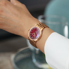 Millesime Automatic Central Seconds Burgundy Dial Watch, 35mm 2125-P5-45001