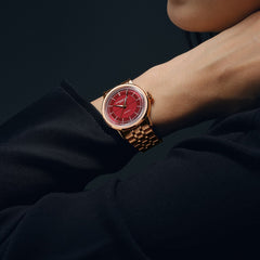 Millesime Automatic Central Seconds Burgundy Dial Watch, 35mm 2125-P5-45001