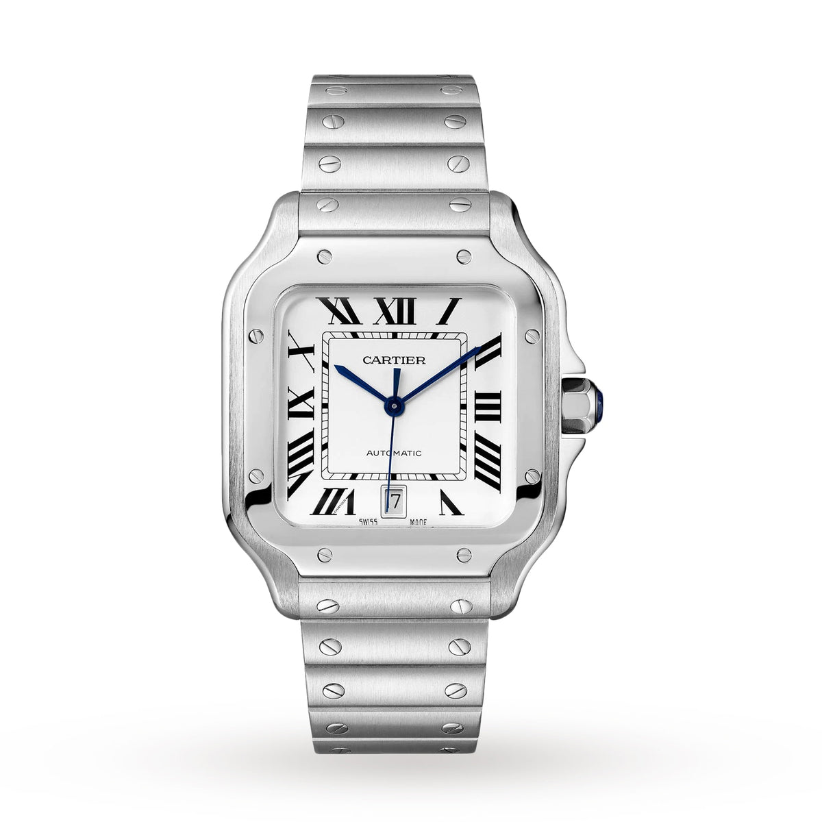 Santos De Cartier Watch Large Model, Automatic Movement, Steel WSSA0018
