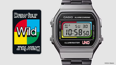 Casio A168WEUC-1A Vintage UNO Collaboration Model Black