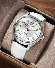 White Rubberised Leather (Togo) Signature Strap
