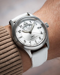 White Rubberised Leather (Togo) Signature Strap