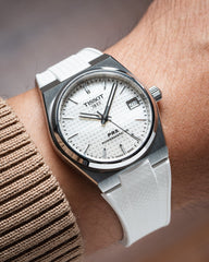 White CTS Rubber Strap for Tissot PRX