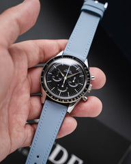 Baby Blue Rubberised Leather (Smooth) Slim Strap
