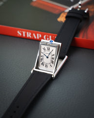 Black Rubberised Leather (Smooth) Slim Strap