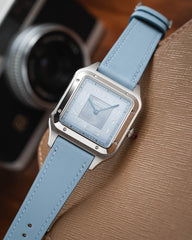 Baby Blue Rubberised Leather (Smooth) Slim Strap