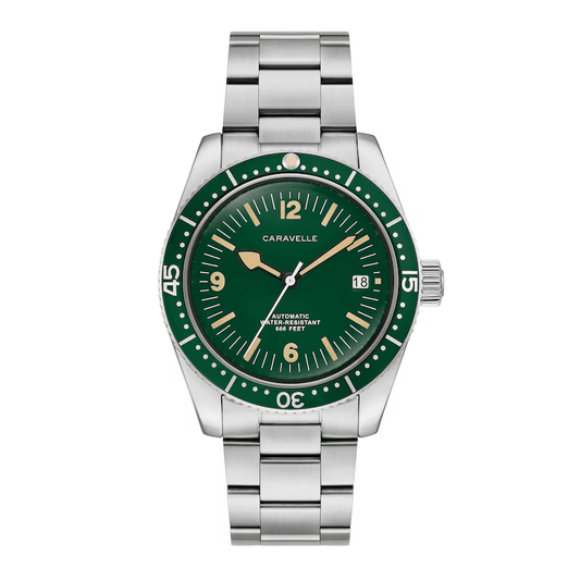 Caravelle Sea Hunter Green Dial Automatic 39mm Vintage 43B179