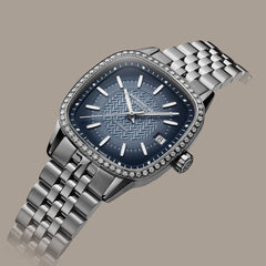 Freelancer Ladies Automatic 60 Diamonds Blue Dial Bracelet Watch, 34.5 x 34.5mm 2490-STS-50051