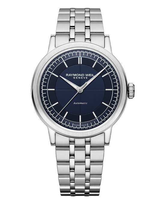 Millesime Men's Automatic Blue Sector Dial Bracelet Watch, 39.5mm 2925-ST-50001
