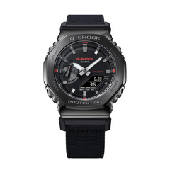 G-Shock GM2100CB-1A Metal Clad Black Casioak Red Accents