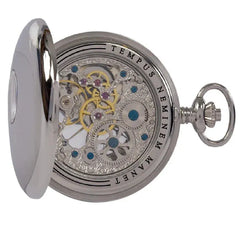 Mechanical Half Hunter Pocket Watch 53mm - Silver PW45