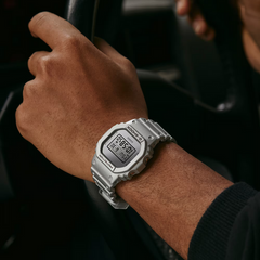 G-Shock DW5600FF-8 Retro Futuristic Metallic Silver Square