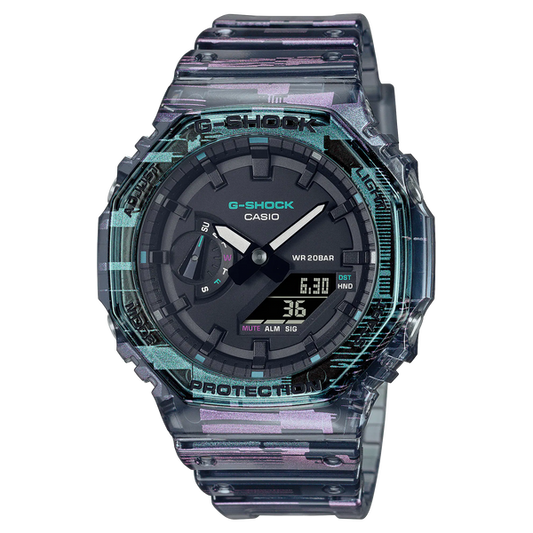 G-Shock GA2100NN-1A Casioak Digital Glitch Blazing Iridescent