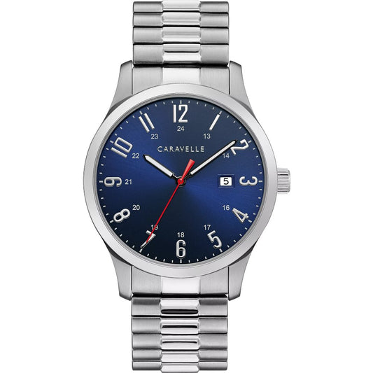Bulova Caravelle Stainless Steel Classic CAR Mens Watch Watch 43B161