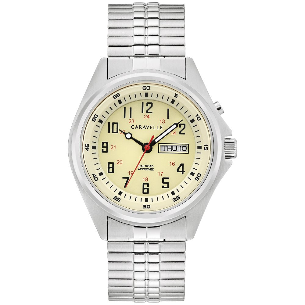 Bulova Caravelle Stainless Steel Classic CAR Mens Watch Watch 43C124