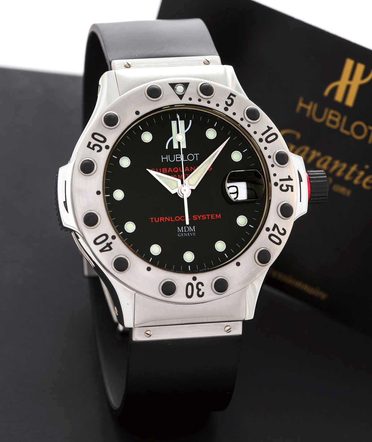 Hublot MDM Geneve "Subaquaneus" 2000m auto date in Steel 1950.1