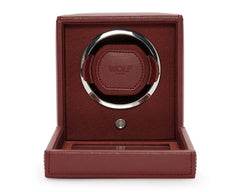 Wolf Cub Single Watch Winder With Glass Cover Bordeaux 461126