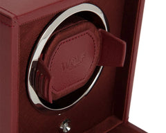 Wolf Cub Single Watch Winder With Glass Cover Bordeaux 461126