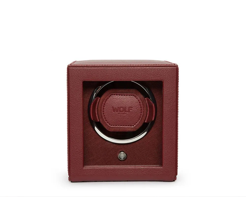 Wolf Cub Single Watch Winder With Glass Cover Bordeaux 461126