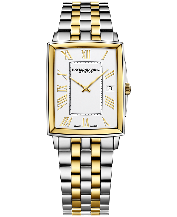 Toccata Men's Rectangular White Dial Two-Tone Bracelet Watch, 37.25 x 29.60mm 5425-STP-00308