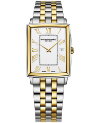 Toccata Men's Rectangular White Dial Two-Tone Bracelet Watch, 37.25 x 29.60mm 5425-STP-00308