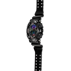 G-Shock GA100RGB-1A Virtual Rainbow Cybertech Glossy Black