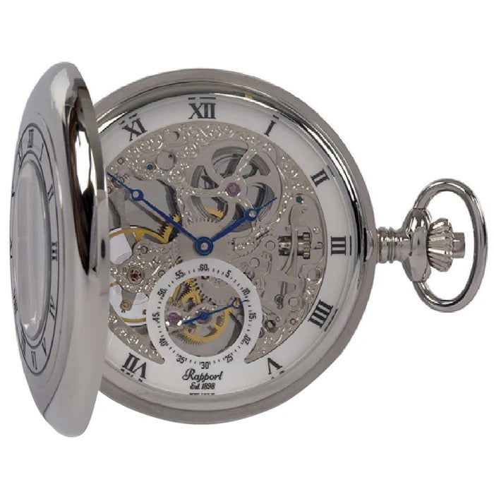Mechanical Half Hunter Pocket Watch 53mm - Silver PW45