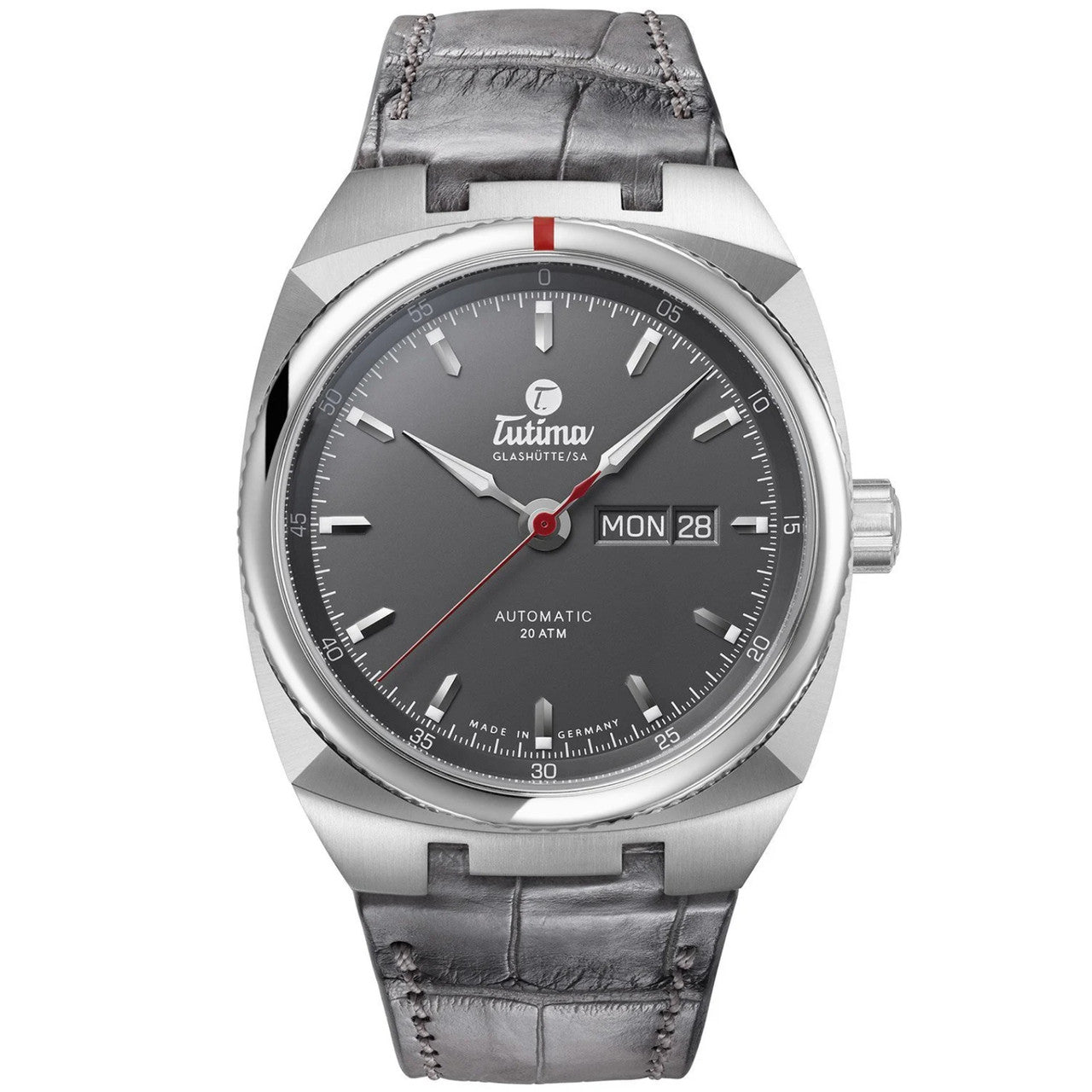 Tutima Saxon One Automatic Sapphire Alligator Strap Watch 6120-03