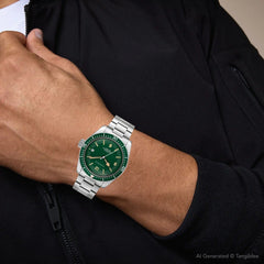 Caravelle Sea Hunter Green Dial Automatic 39mm Vintage 43B179